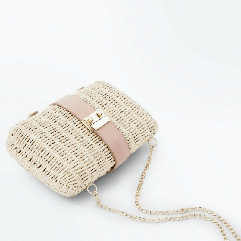 new look sac bandoullière paille osier raphia