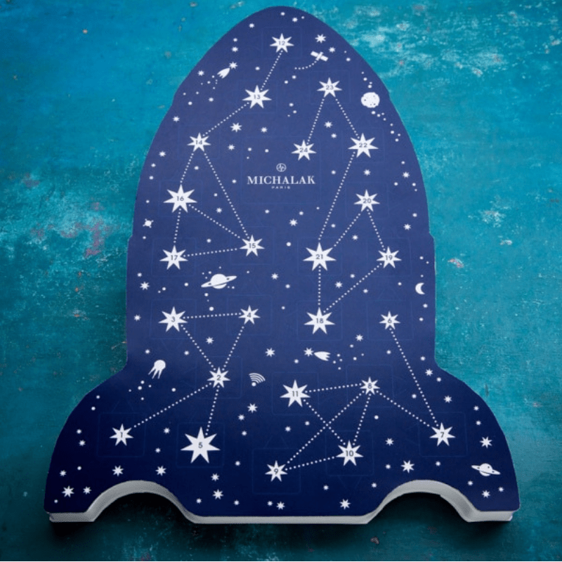 christophe-michalak-calendrier-avent-chocolat-noel-fusée-bleue